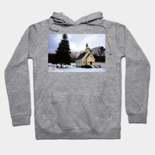 Country Church at Christmas Hoodie